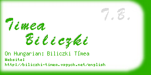 timea biliczki business card