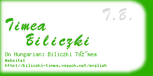 timea biliczki business card